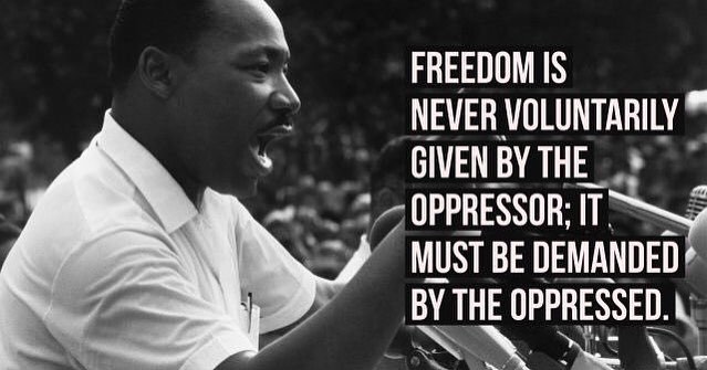 In honor of #MLKDay  let’s remember how #freedom must be achieved. We must demand it from our oppressive government! #LiveFree